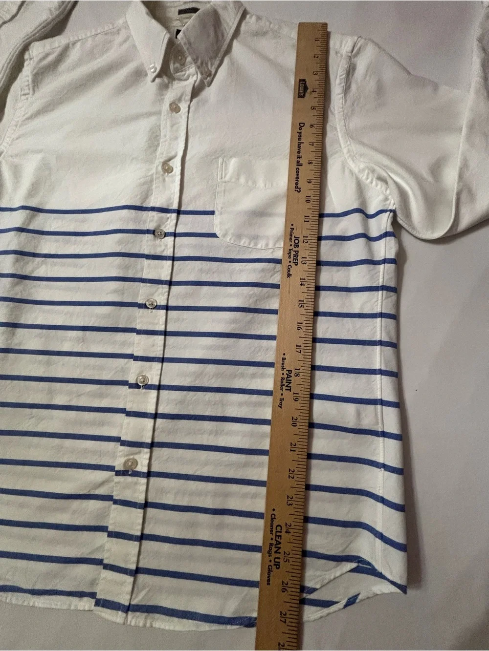 J.Crew Men’s Nautical Striped Oxford Button-Down Shirt – White/Blue - Size L